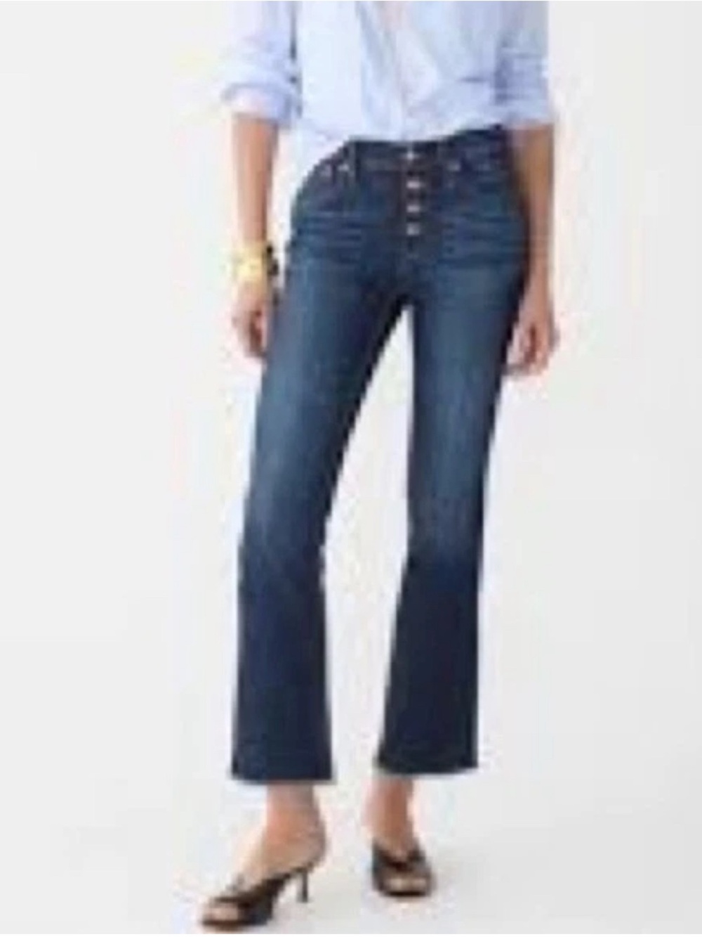 J. Crew Billie Demi Boot Cut Crop Exposed Button Fly Jeans women's 27